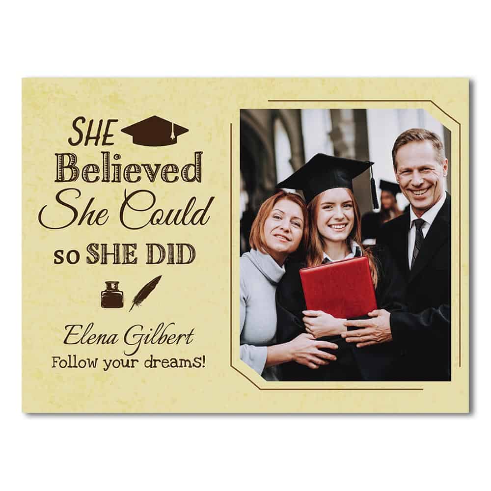 She Believed She Could So She Did Graduation Custom Canvas Print