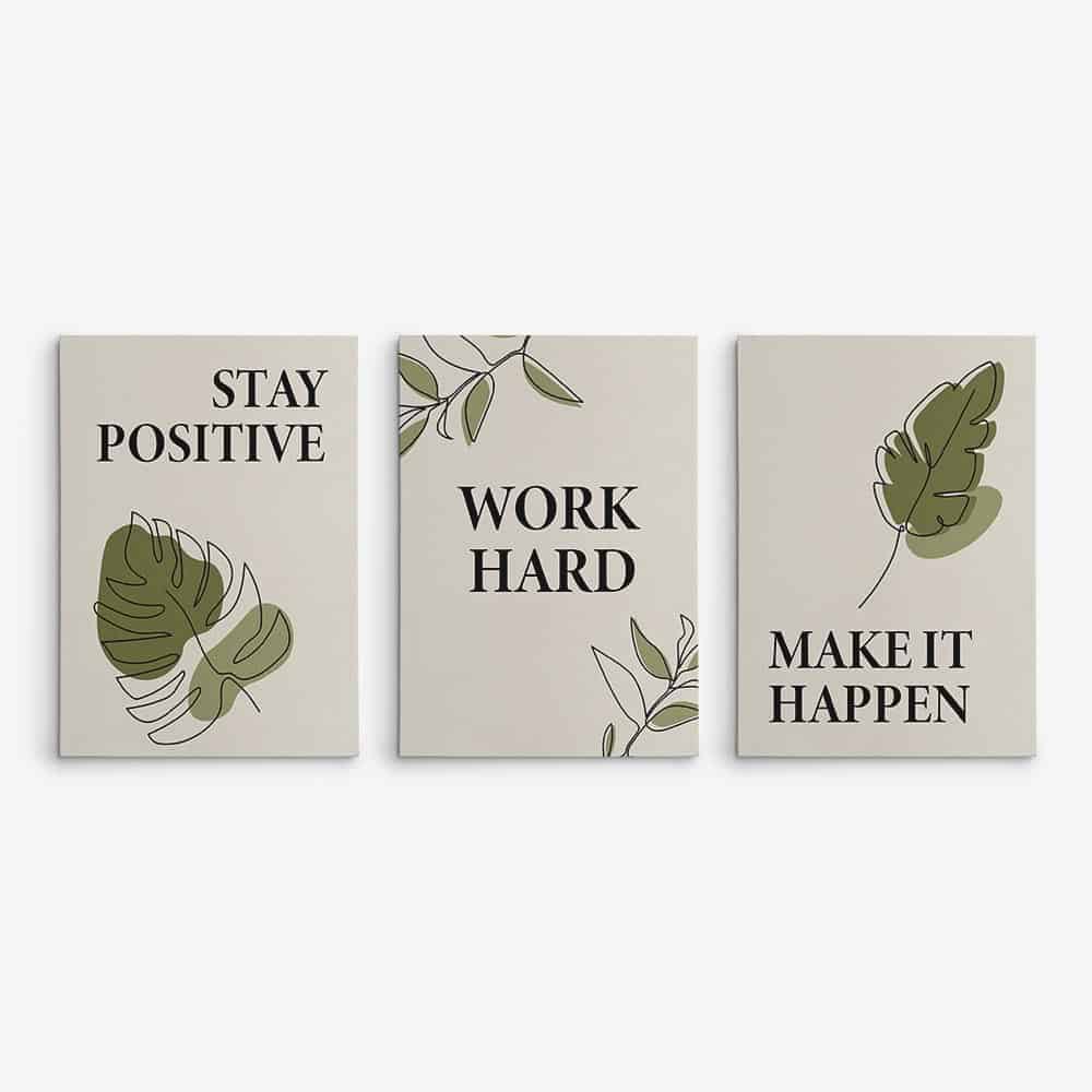 stay positive work hard make it happen multi panel canvas prints