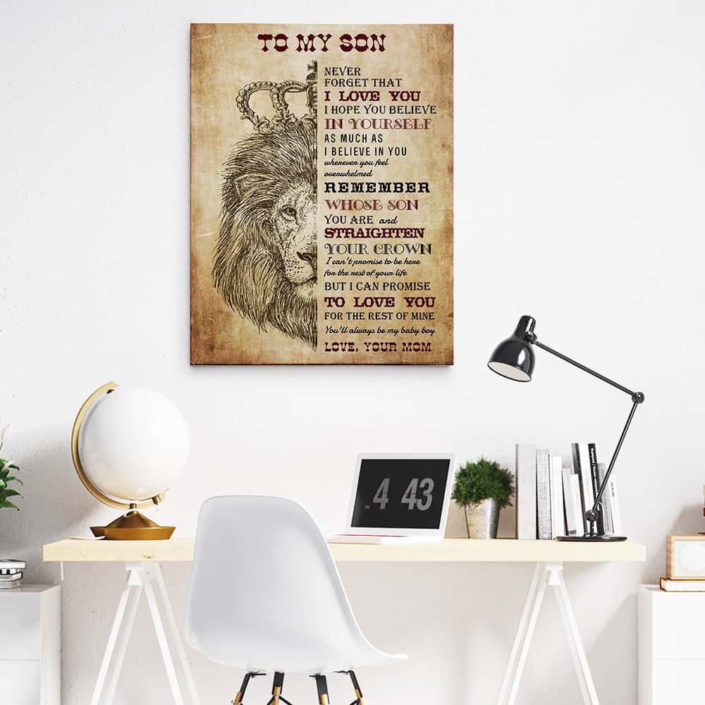 To My Son Never Forget That I Love You Canvas Print