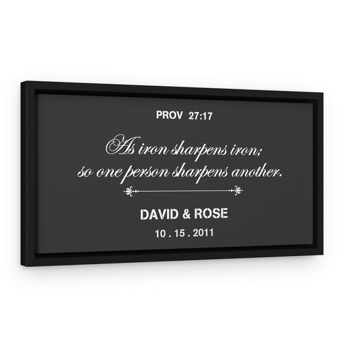 10th Anniversary ‘As Iron Sharpens Iron’ Custom Canvas – Black Floating Frame