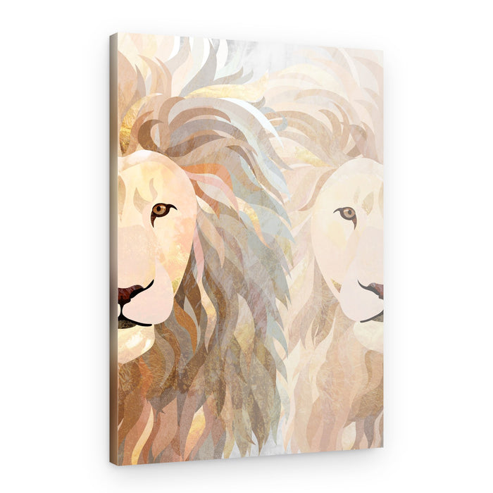 Golden Lion Pair – Canvas Print