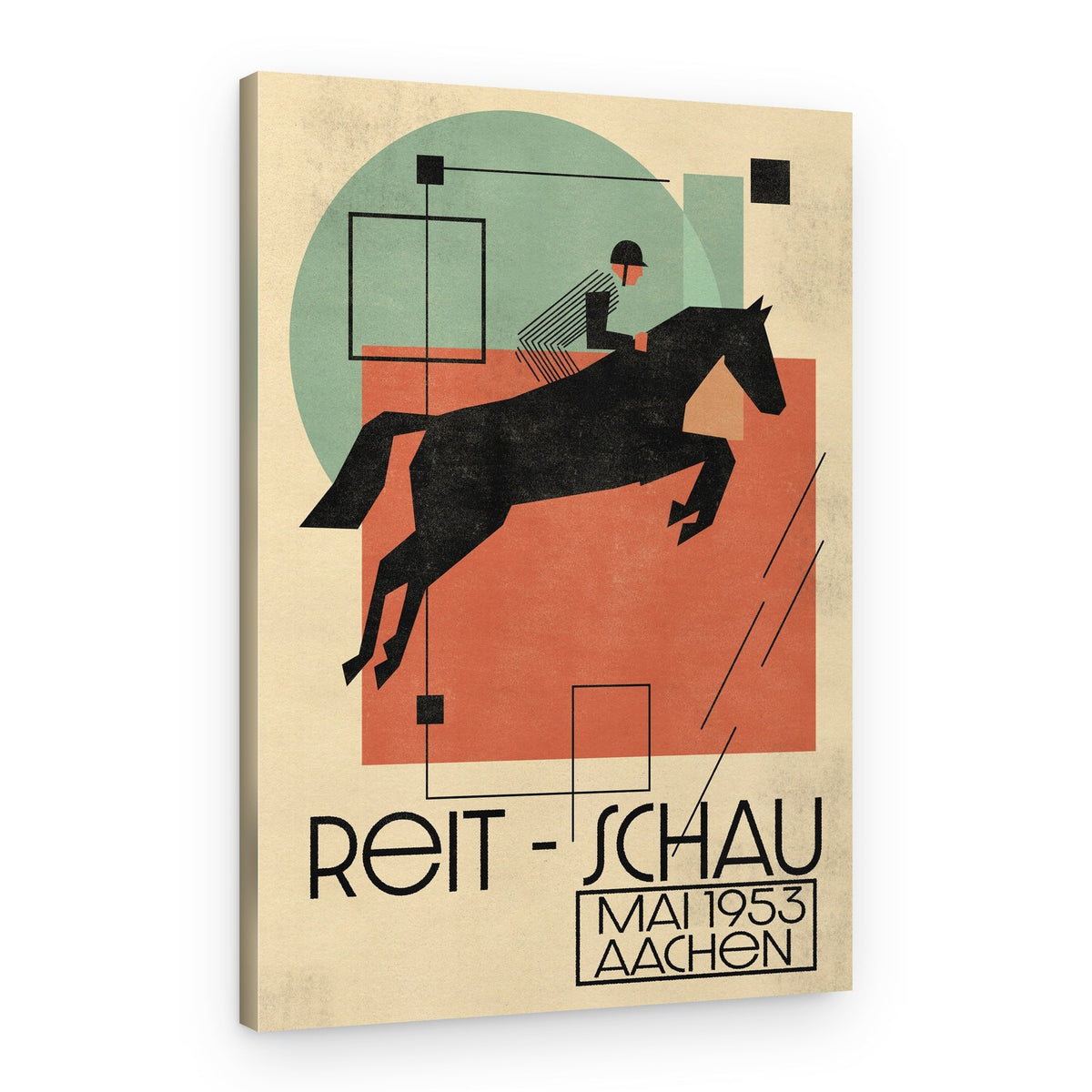 Art Deco Horse Jumping – Canvas Print
