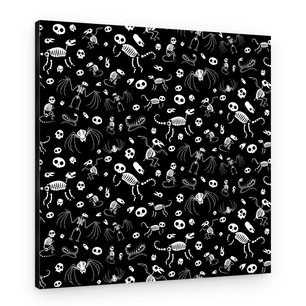 Spooky Skeletal Pattern – Canvas Print