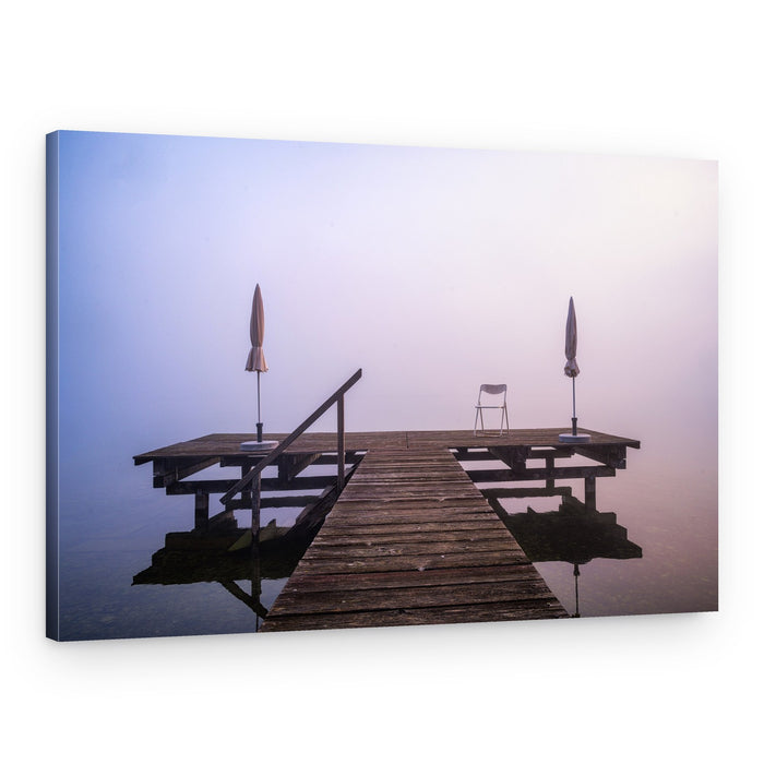 Peaceful Misty Dock – Canvas Print