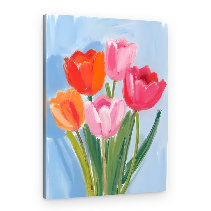 Vibrant Tulip Bouquet – Canvas Print