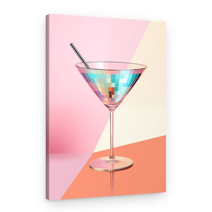 Disco Martini Cocktail – Canvas Print
