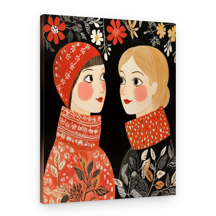 Folk Floral Friends – Canvas Print