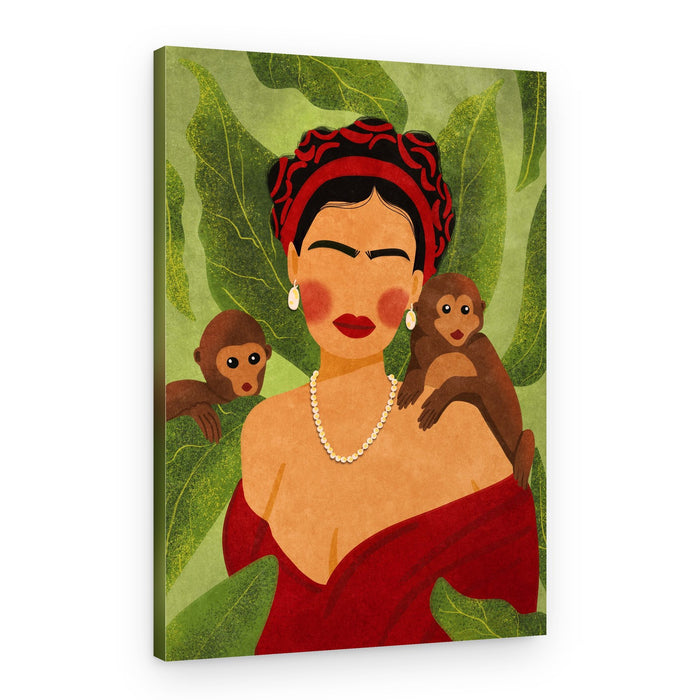 Frida and Monkeys – Canvas Print