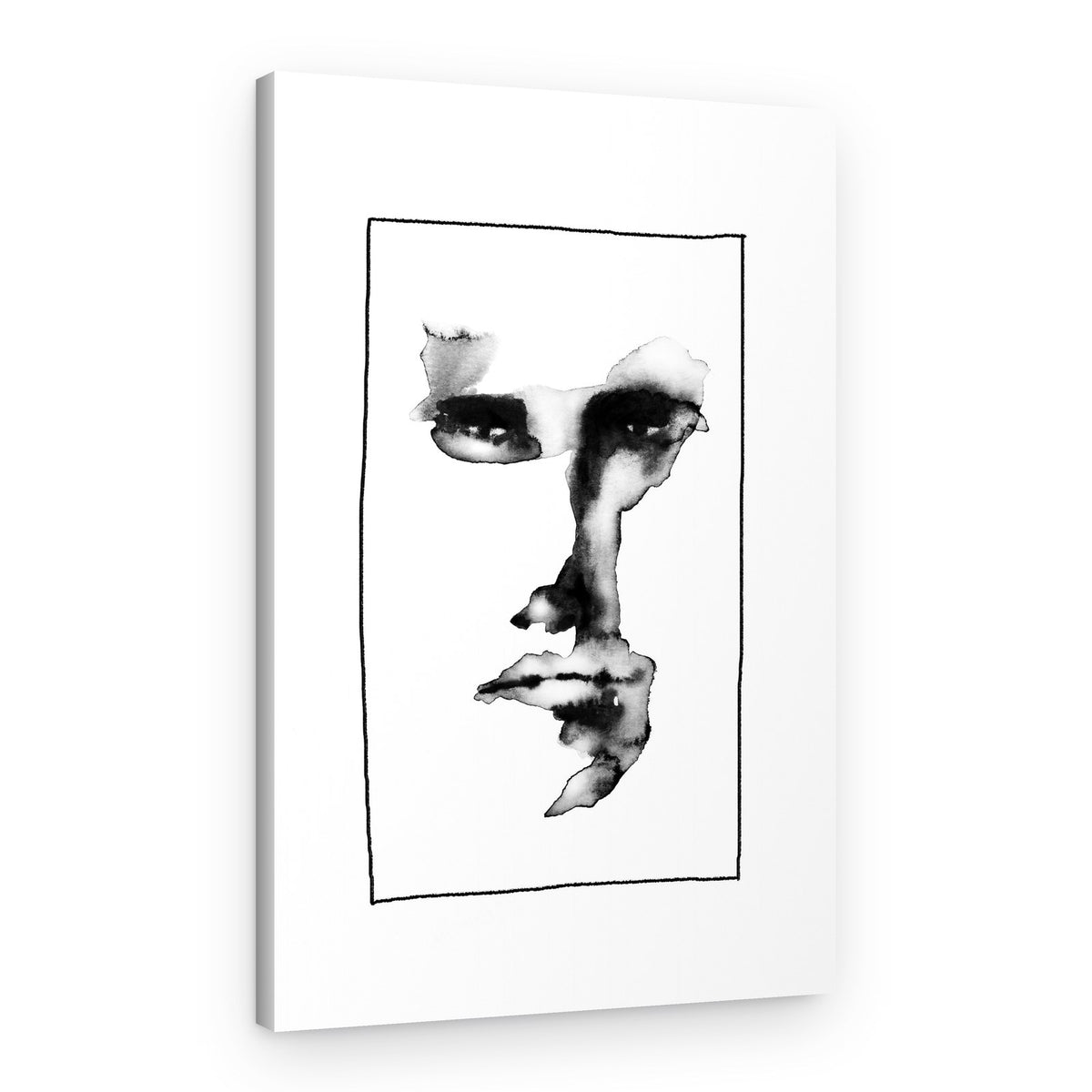 Contemplative Face Ink – Canvas Print