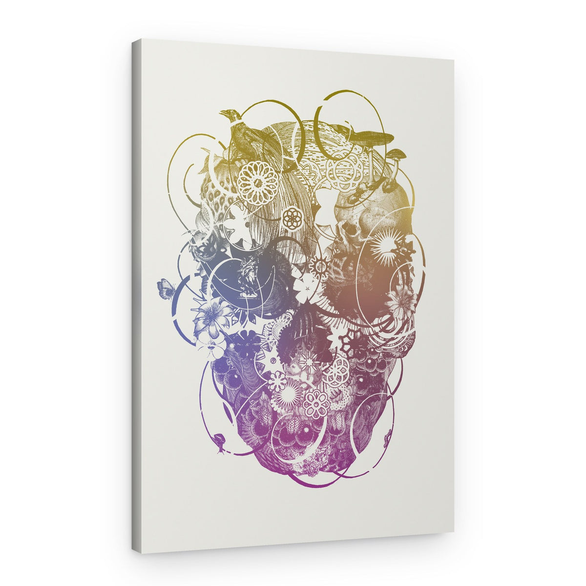Floral Steampunk Skull – Canvas Print