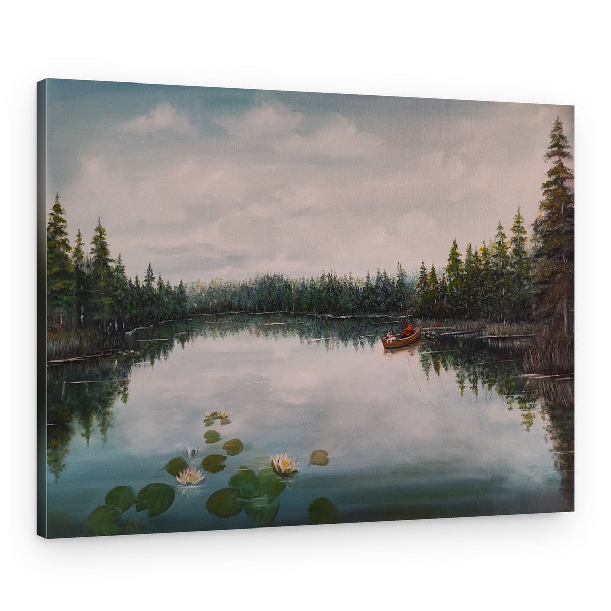 Quiet Lake Fishing – Canvas Print
