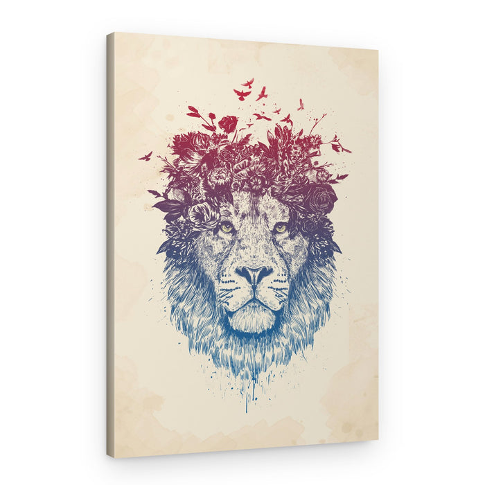 Majestic Floral Lion – Canvas Print