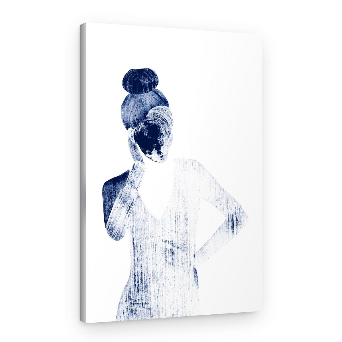 Thoughtful Blue Figure – Canvas Print