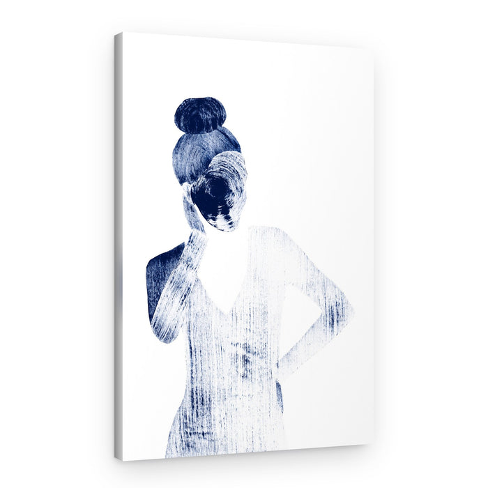 Thoughtful Blue Figure – Canvas Print