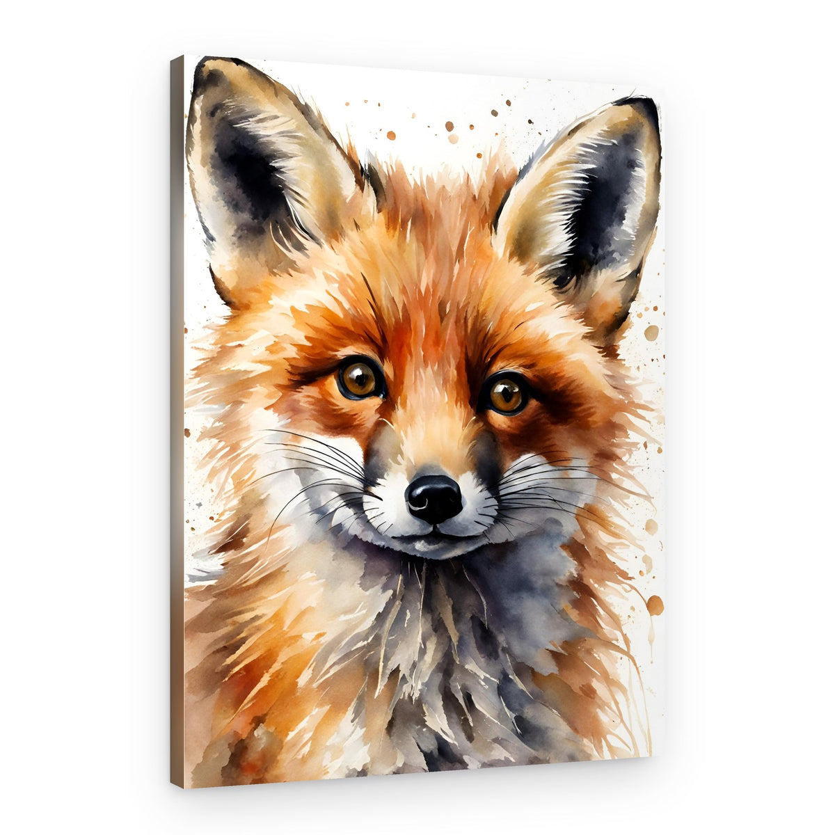 Charming Watercolor Fox – Canvas Print