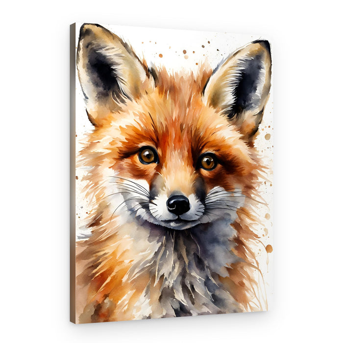 Charming Watercolor Fox – Canvas Print