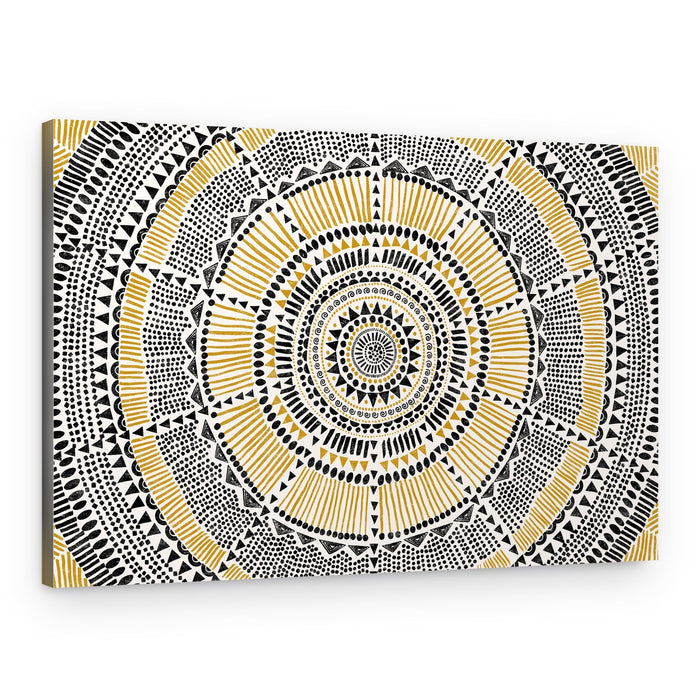 Golden Geometric Mandala – Canvas Print