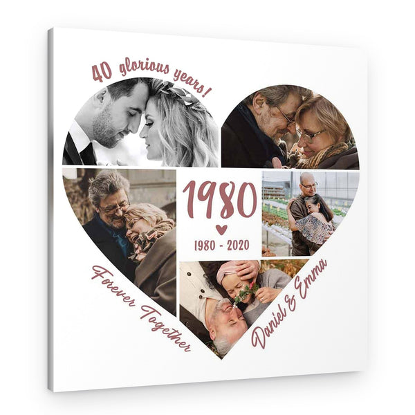 Custom 40 Glorious Years Photo Collage Canvas