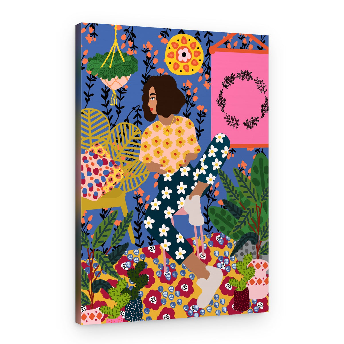 Floral Retreat Girl – Canvas Print