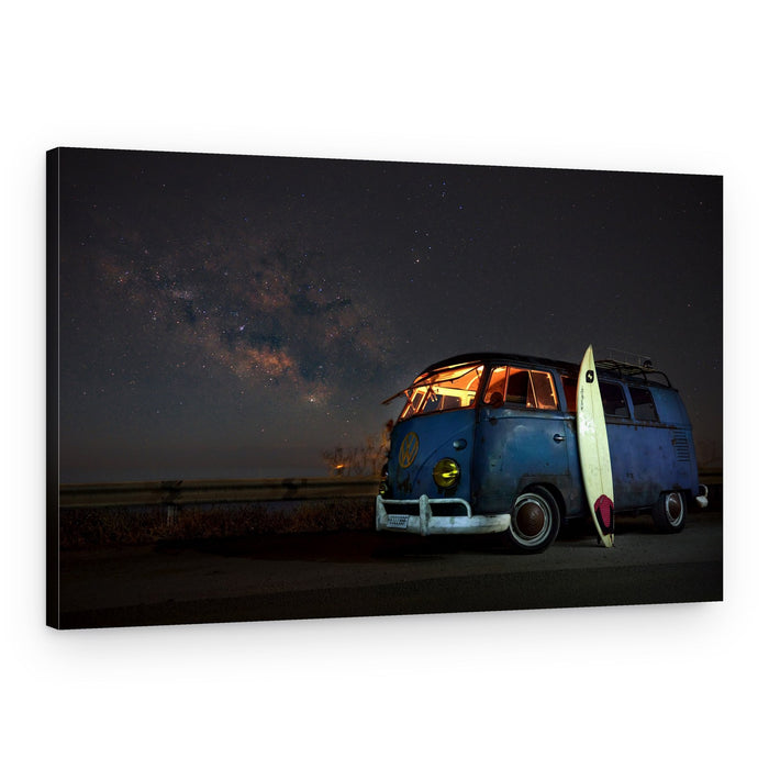 Surf Van Under Stars – Canvas Print