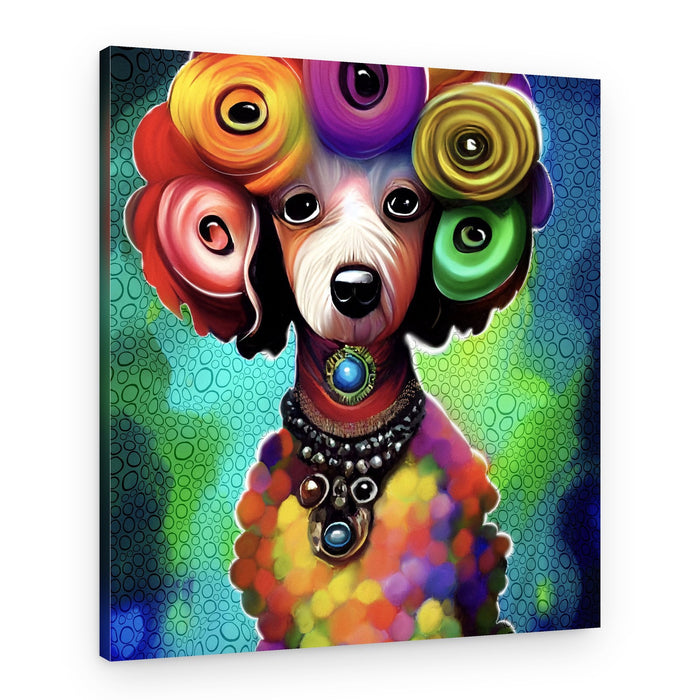 Whimsical Rainbow Dog – Canvas Print