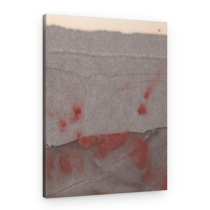Abstract Gray Red Stains – Canvas Print