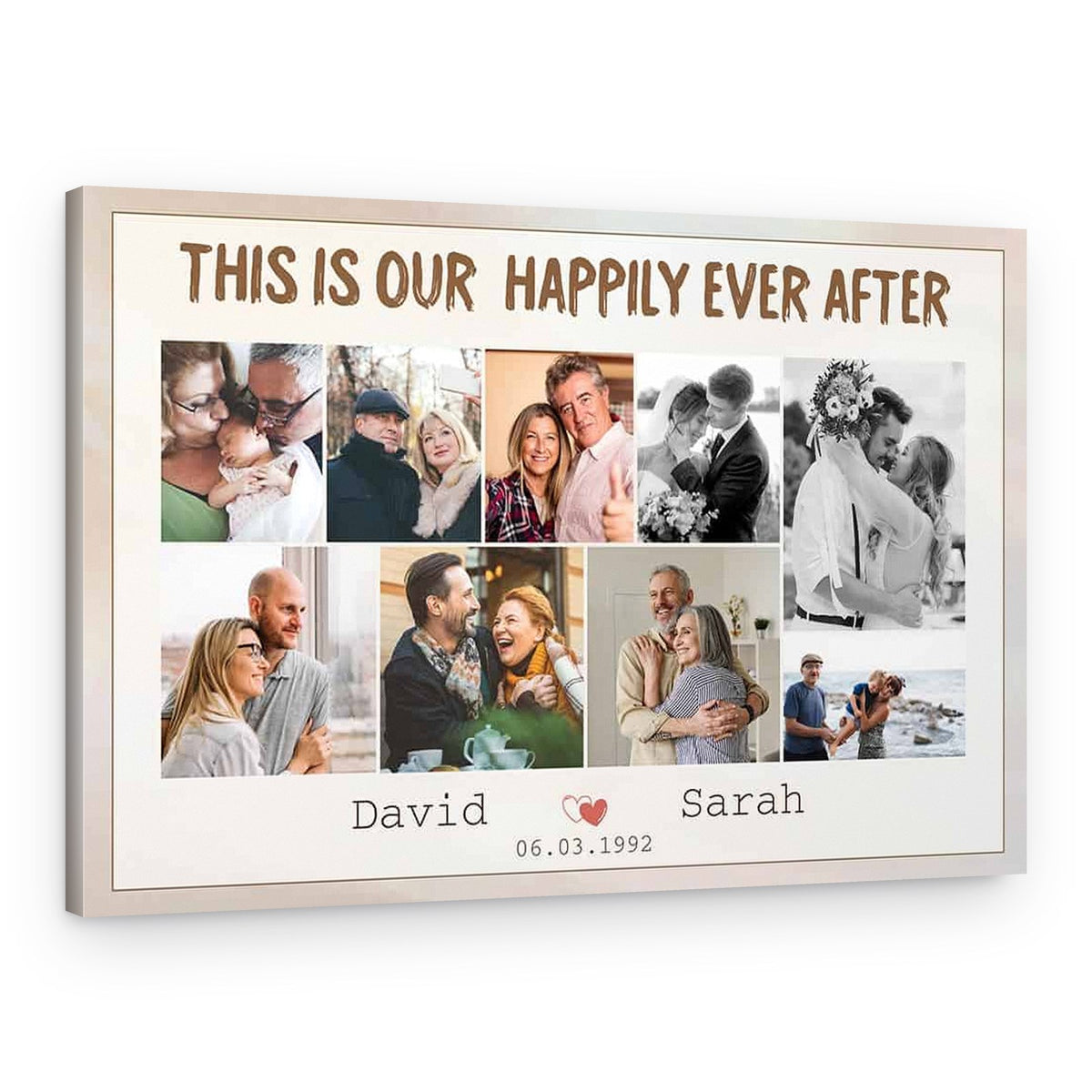 30th Anniversary ‘This Is Our Happily Ever After’ 9 Photo Canvas – Canvas Print – Design A