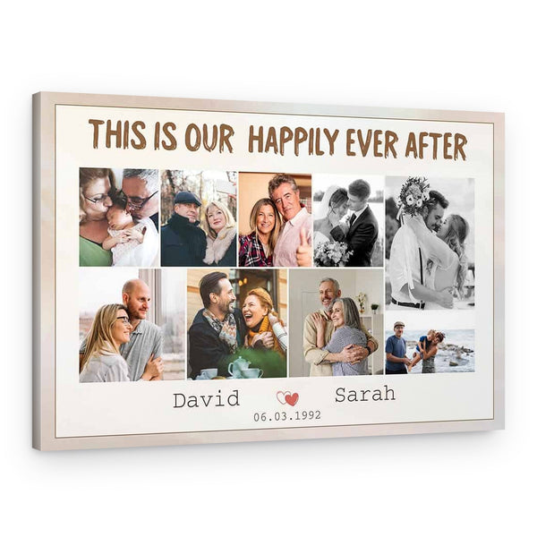 30th Anniversary ‘This Is Our Happily Ever After’ 9 Photo Canvas