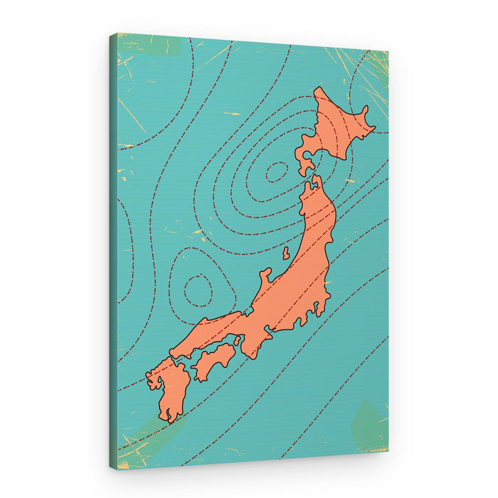 Stylized Japan Map – Canvas Print