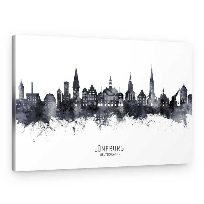 Lüneburg Watercolor Skyline – Canvas Print