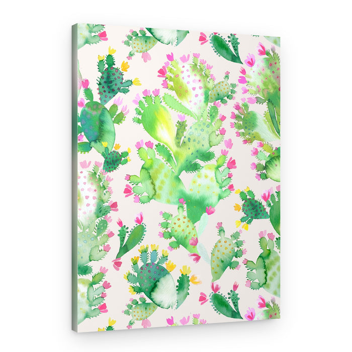 Pink Cactus Blooms – Canvas Print
