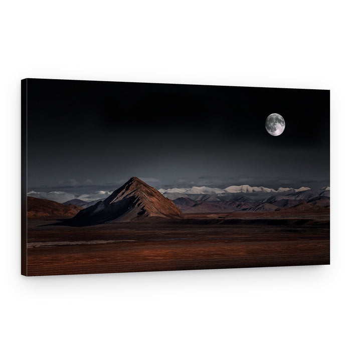Moonlit Mountain Landscape – Canvas Print