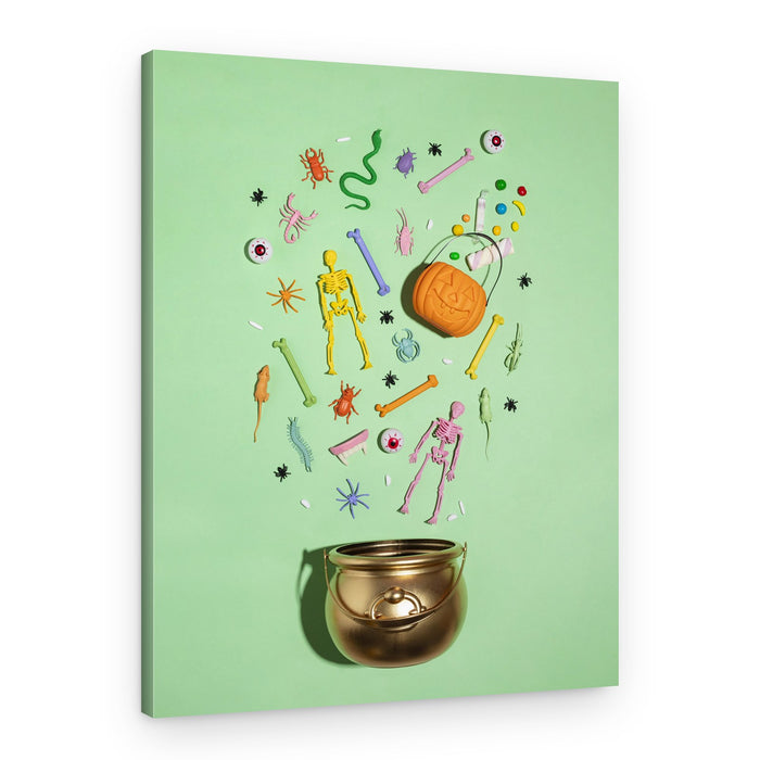 Halloween Candy Cauldron – Canvas Print