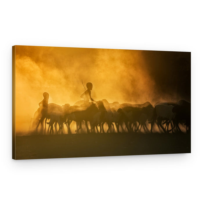 Golden Dust Herding – Canvas Print