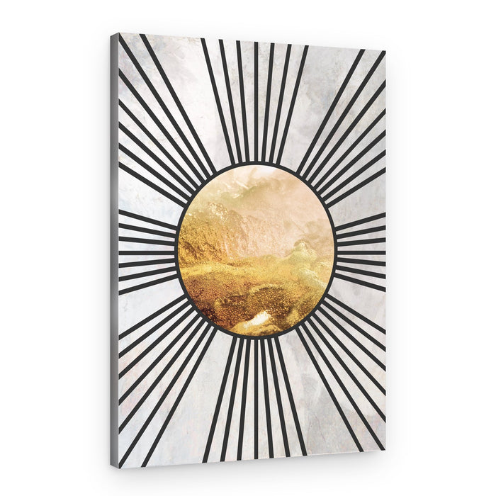 Golden Sunburst Abstract – Canvas Print