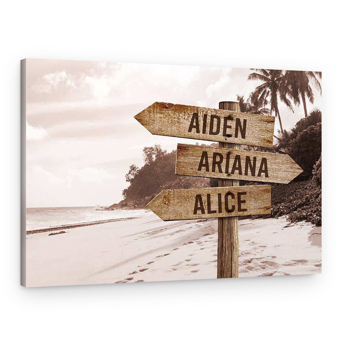 Personalized Street Sign Canvas Art Print – On The Beach – Canvas Print