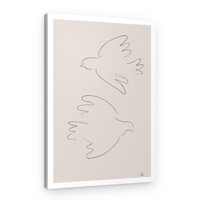 Peaceful Doves Flying – Canvas Print