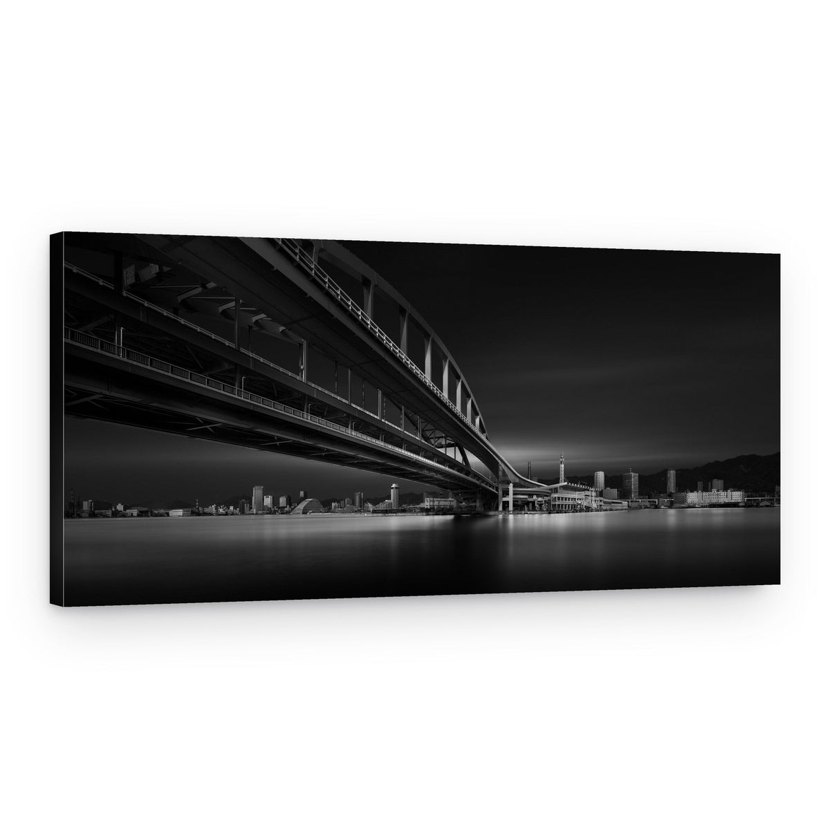 Urban Bridge Nightscape – Canvas Print