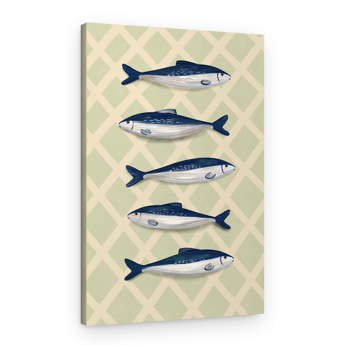 Swimming Sardines Pattern – Canvas Print