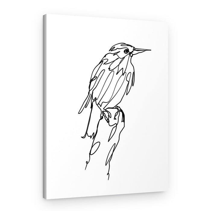 Abstract Bird Line Art – Canvas Print