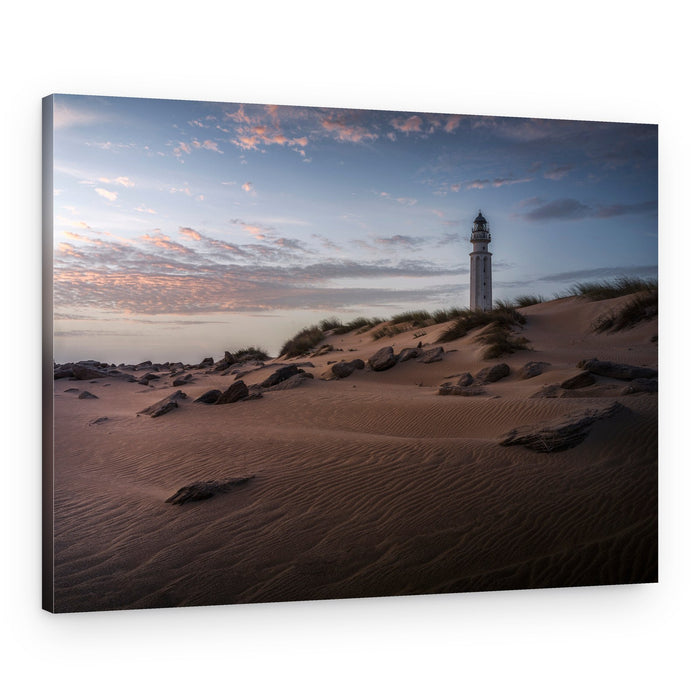 Twilight Lighthouse Beach – Canvas Print