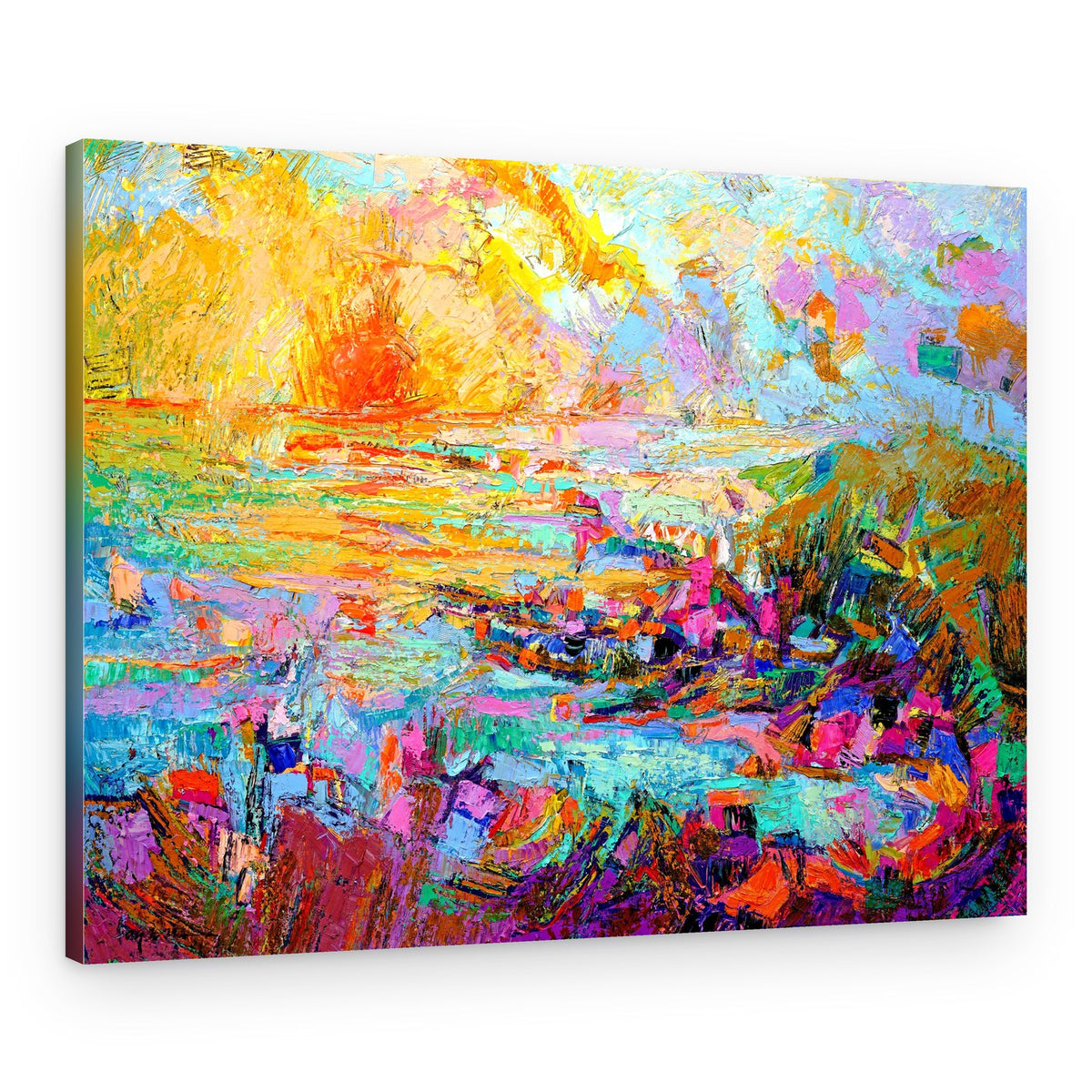 Sunset Over A Vivid Landscape – Canvas Print