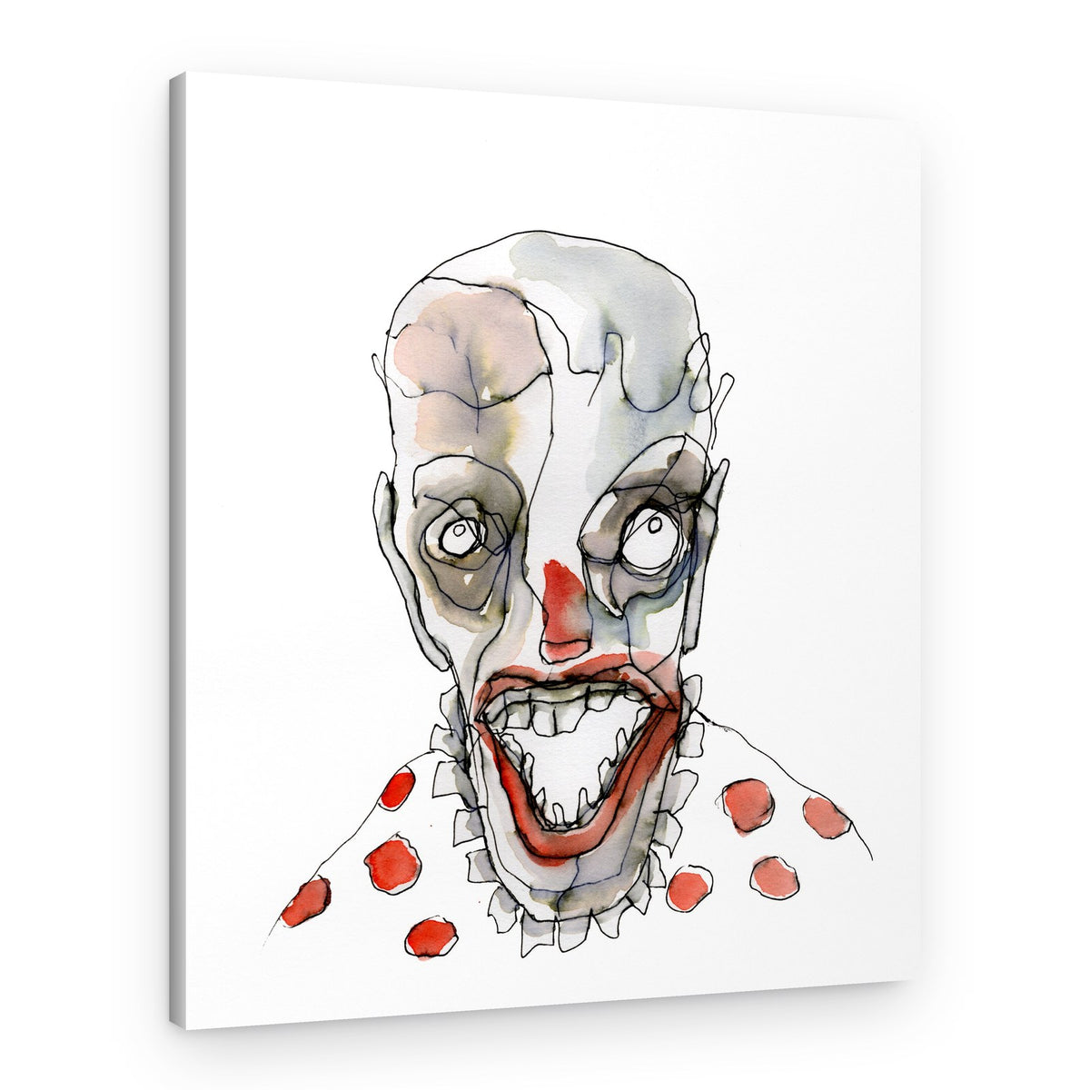 Creepy Clown Grin – Canvas Print