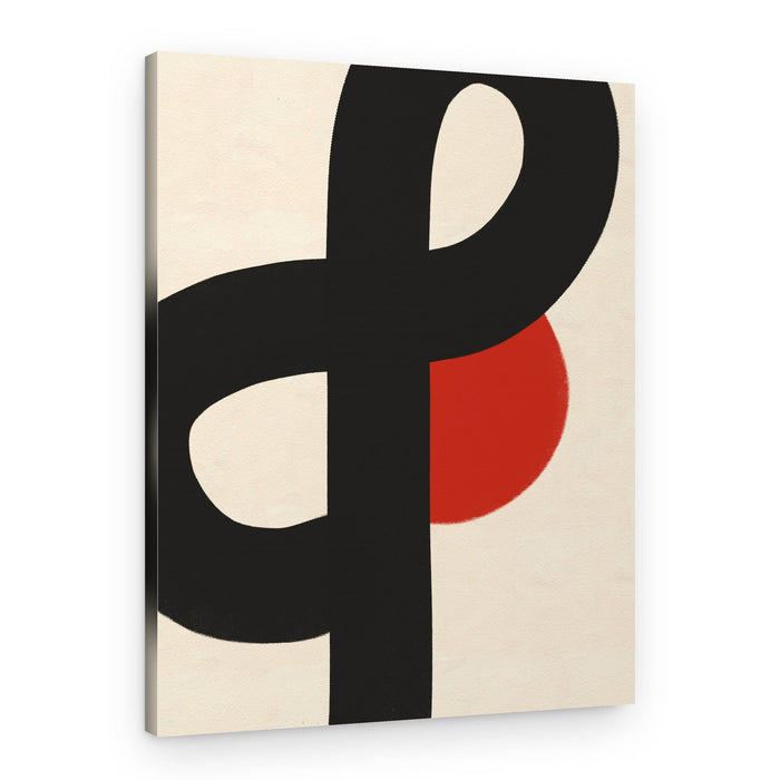 Red Circle Black Lines – Canvas Print