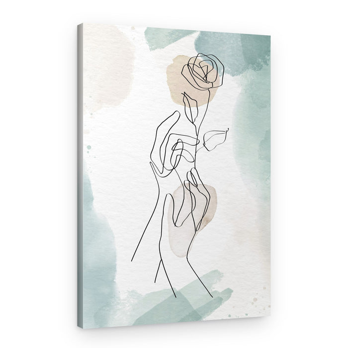Gentle Hands Rose Line – Canvas Print