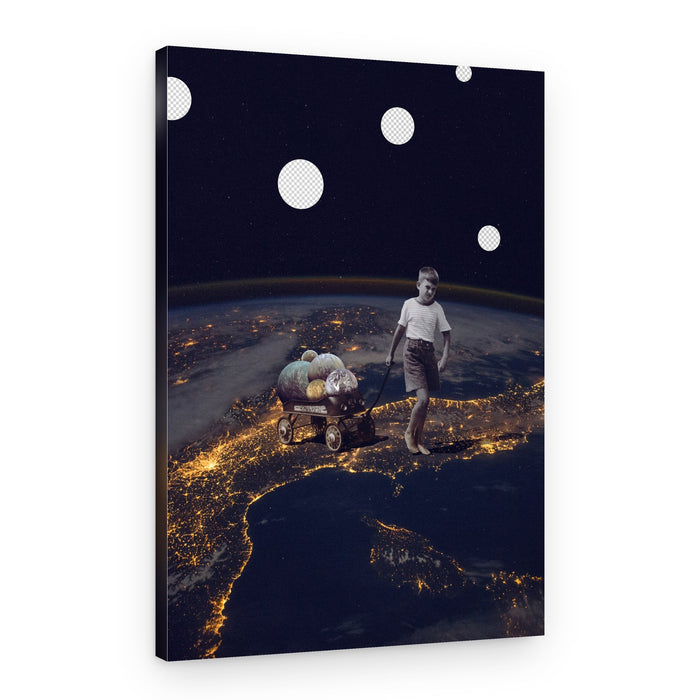 Boy's Cosmic Journey – Canvas Print