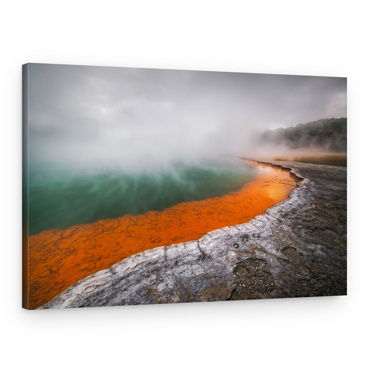 Vibrant Thermal Lake Steam – Canvas Print