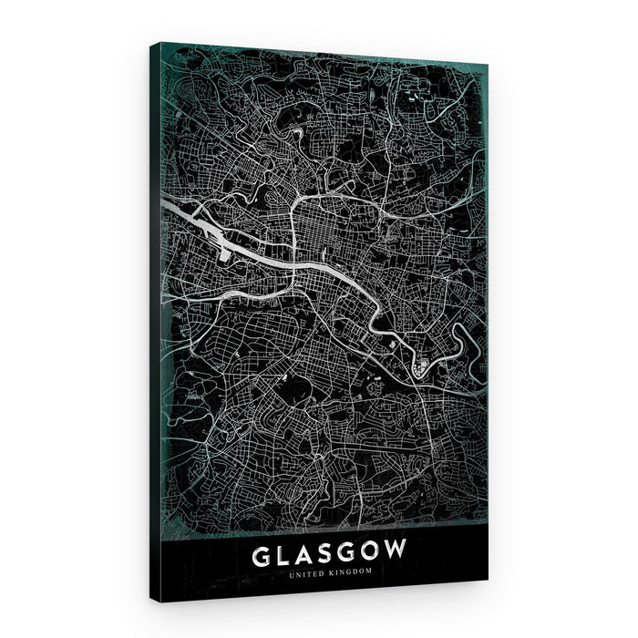 Glasgow Scotland Map – Canvas Print