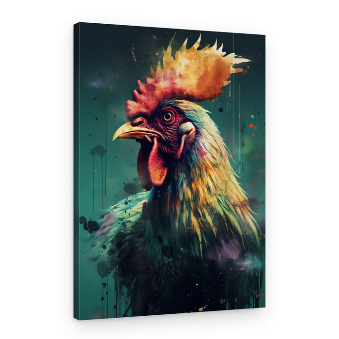 Vibrant Rooster Portrait – Canvas Print