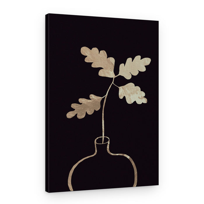 Elegant Oak Leaf Vase – Canvas Print